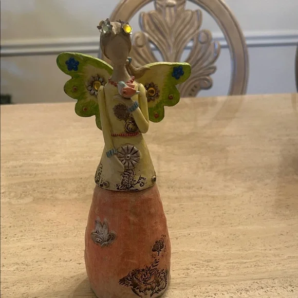 Jim Shore Bejeweled Angel Figurines with Blue and Green Wings - Picture 4 of 5